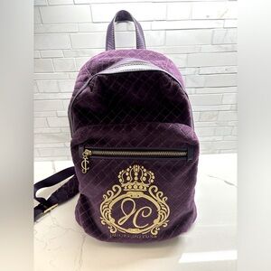 JUICY COUTURE lightly used, purple VELOUR BACKPACK
